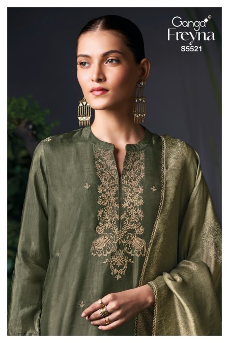 Freyna 5521 By Ganga Bemberg Habutai Silk Salwar Kameez